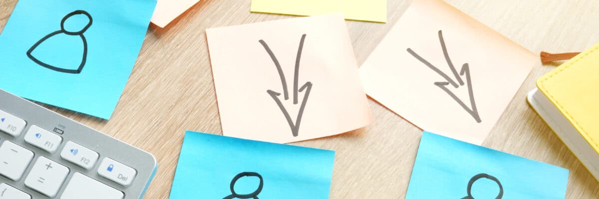 Delegating concept. Structure of management organization on sticks.